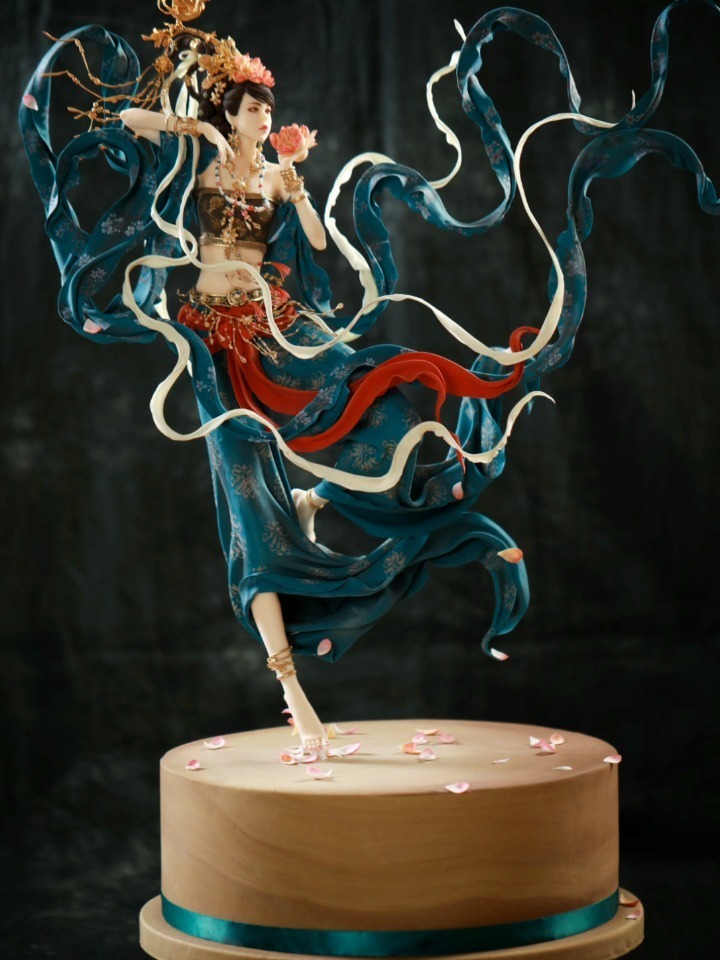 古风翻糖人偶蛋糕飞天制作教程传承国潮技艺