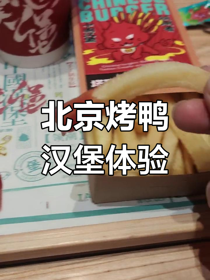 北京烤鸭汉堡,薯条有点粗但肉夹馍味十足