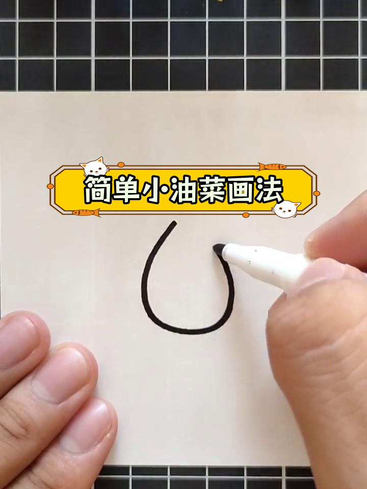 小油菜简笔画教程,轻松学会