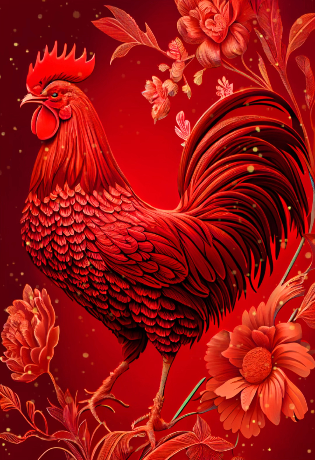 十二生肖,一只傲娇的鸡,AI绘画 大画中国年