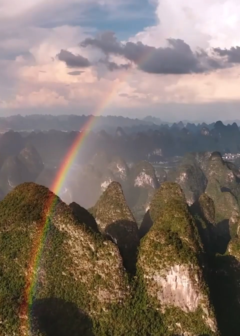双倍好运!桂林山水遇上双彩虹好梦幻