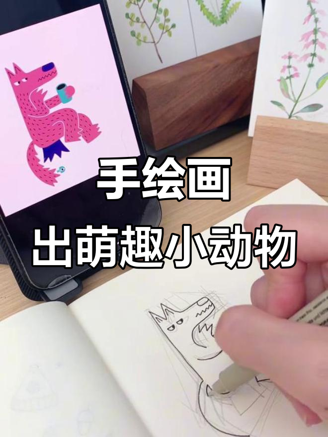 用手绘治愈疲惫,画出可爱小动物和几何风格插画