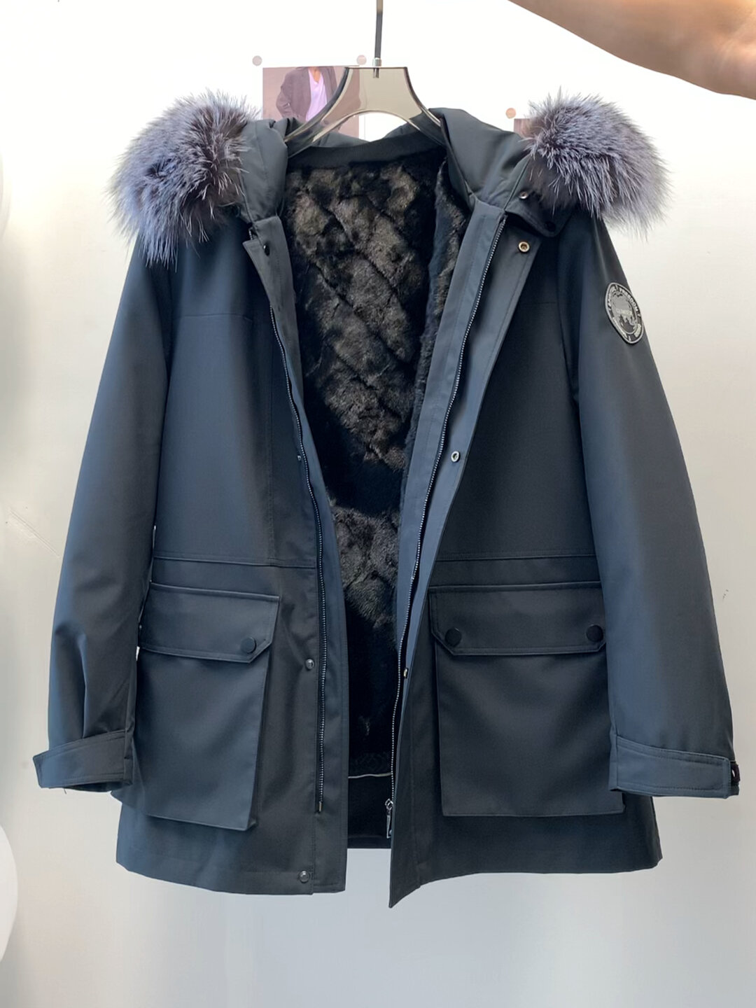 男士派克服狐狸毛领水貂内胆海宁皮草秋冬