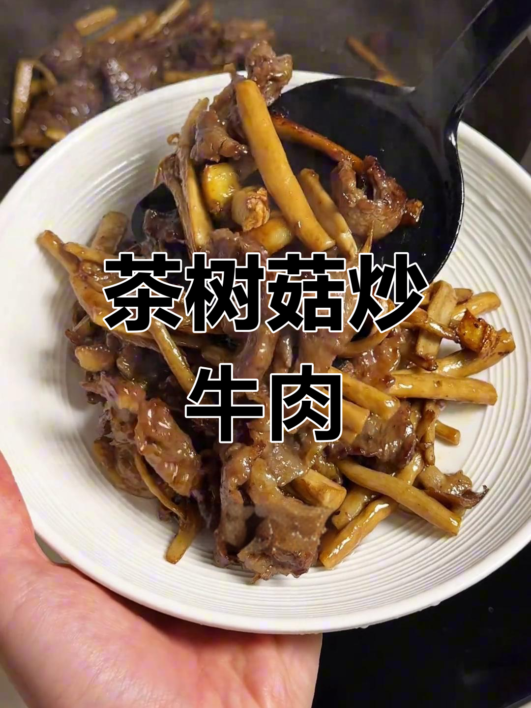 茶树菇炒牛肉,焦香美味