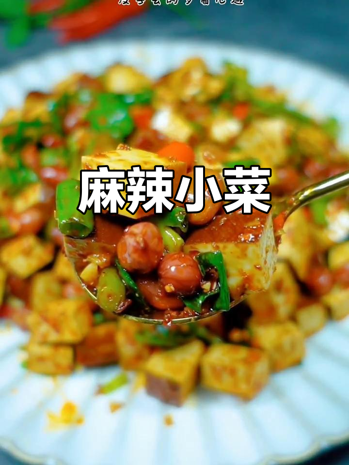 麻辣豆干拌花生,川味十足的小吃,谁不爱?