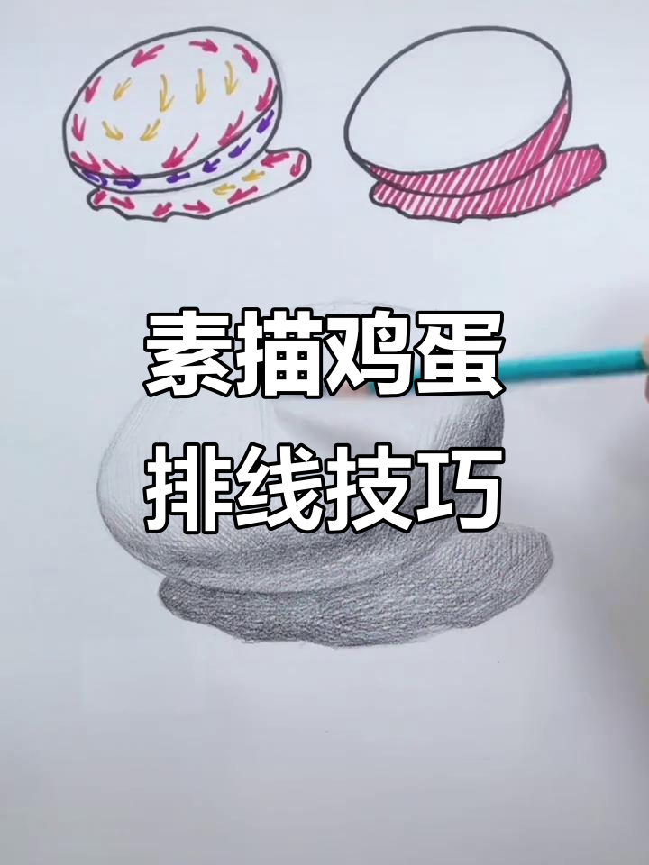 素描静物排线技巧大揭秘,画出栩栩如生的鸡蛋