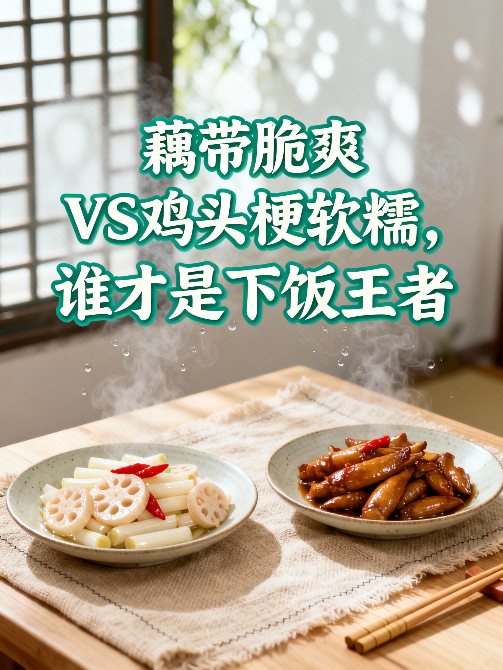 藕带脆爽VS鸡头梗软糯,谁才是下饭王者