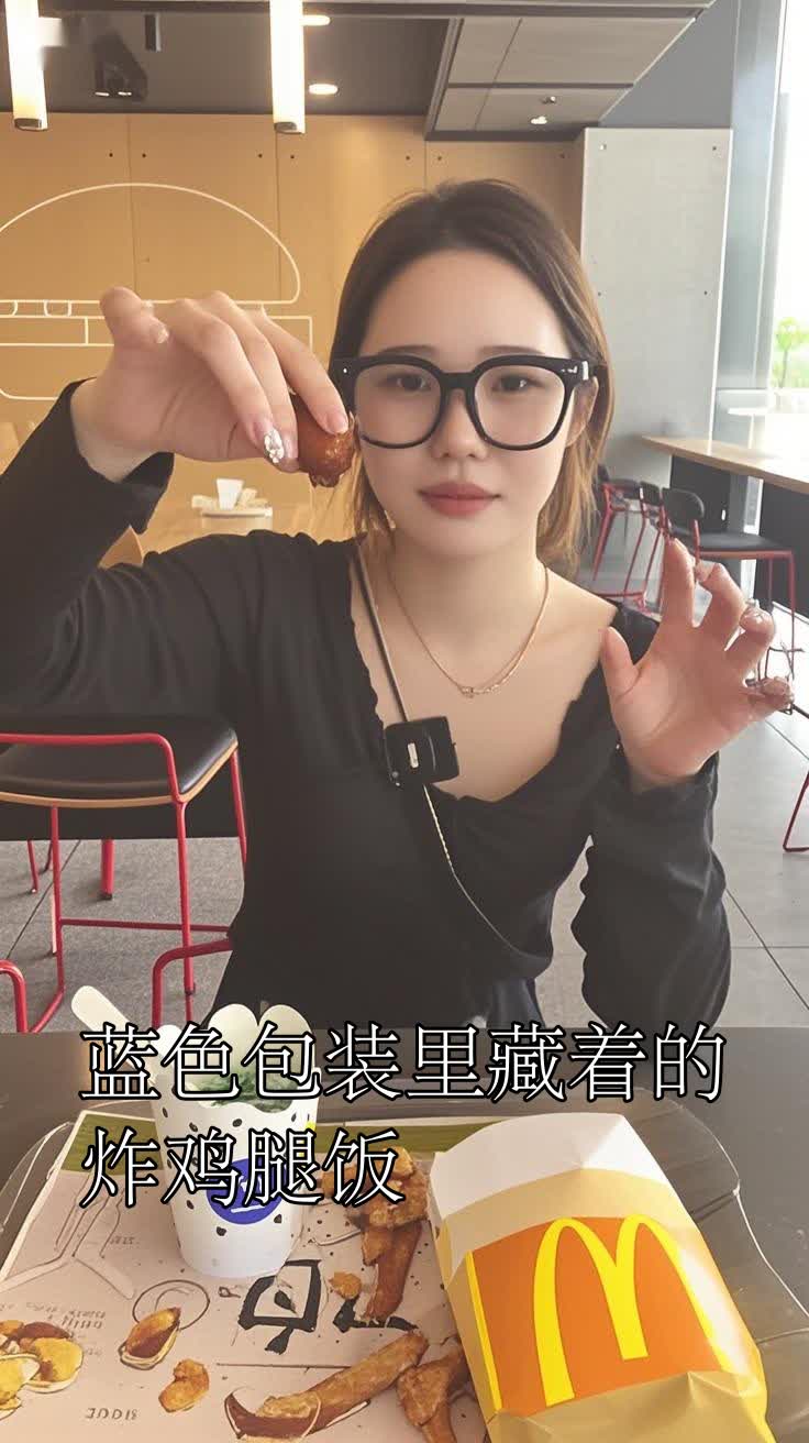 蓝色包装里藏着的炸鸡腿饭