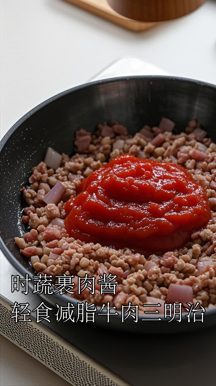 时蔬裹肉酱,轻食减脂牛肉三明治