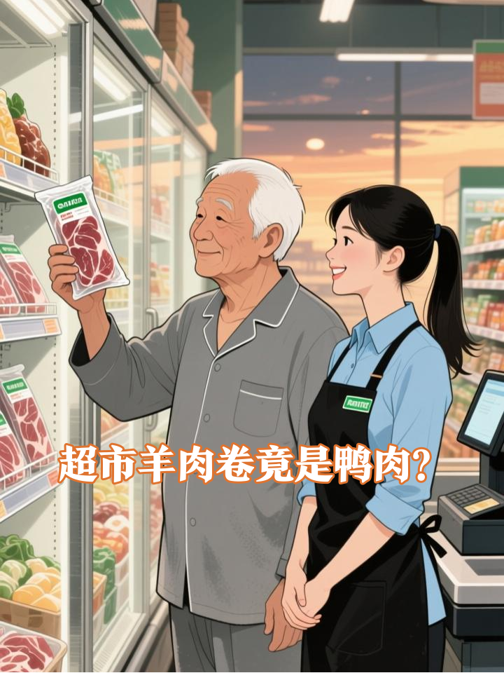 在超市买34.5元羊肉卷尝后去退款:_吃一口就知道这是鸭肉合成的_网友:花羊肉的钱卖给顾客