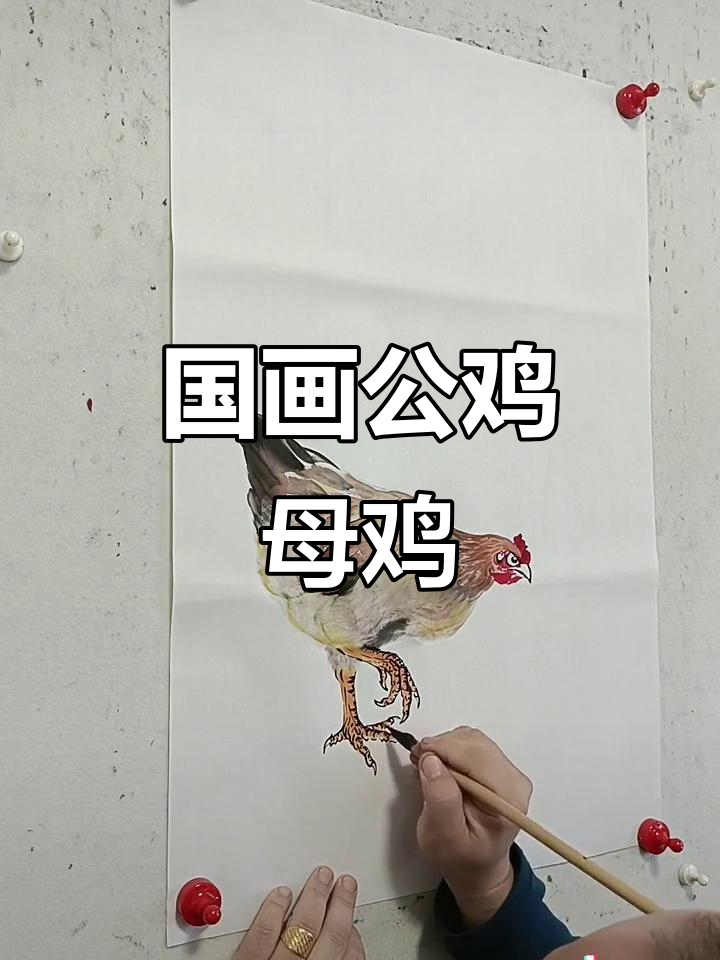 王兴民国画公鸡与母鸡，技艺精湛让人惊叹