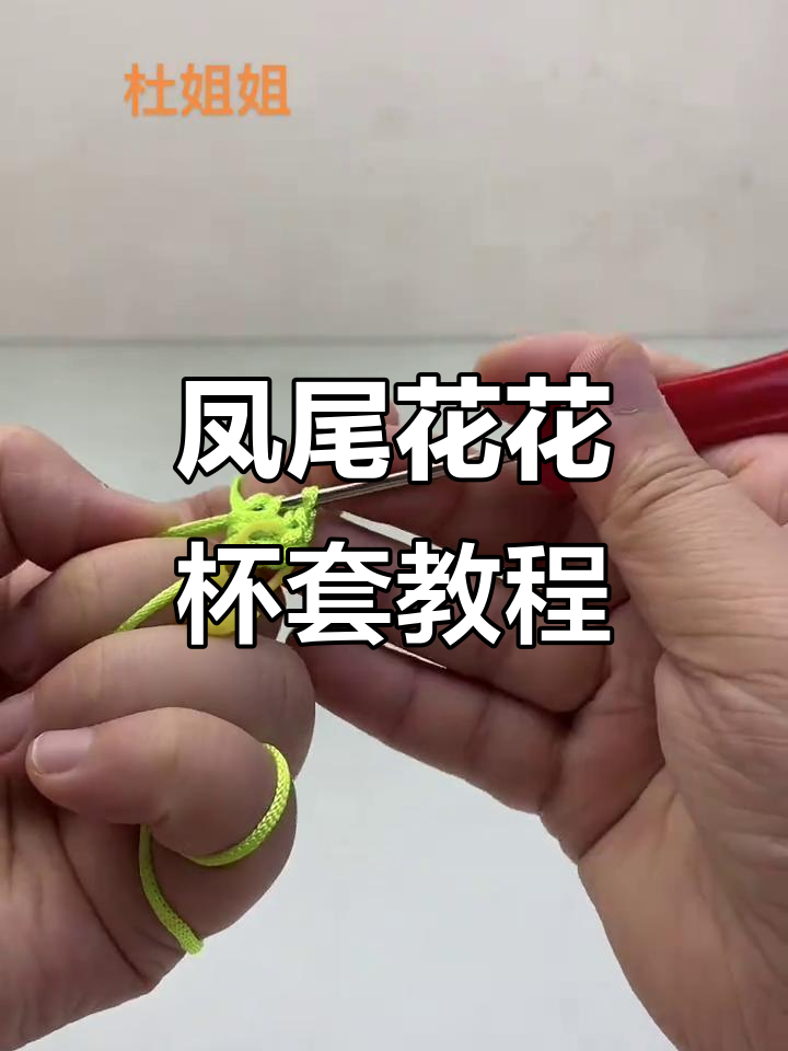凤尾花水杯套编织教程,零基础轻松学会