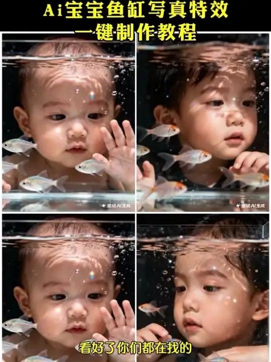 ai宝宝鱼缸写真 ai宝宝鱼缸写真特效 ai宝宝金鱼写真口令 萌娃写真 ai宝宝鱼缸照片,