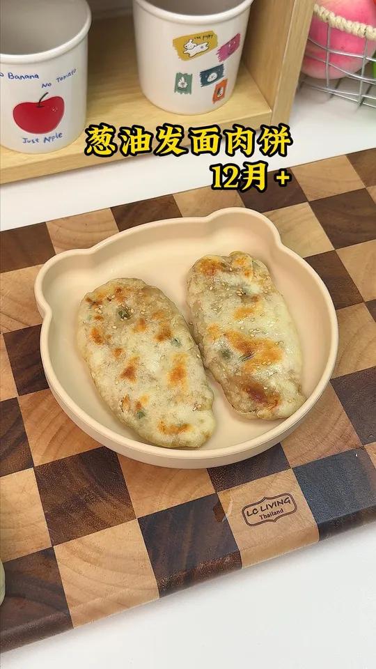 宝宝多吃发酵面食好处多,可以做成这个葱香发面肉饼,葱香夹杂着肉香,真的太好吃了