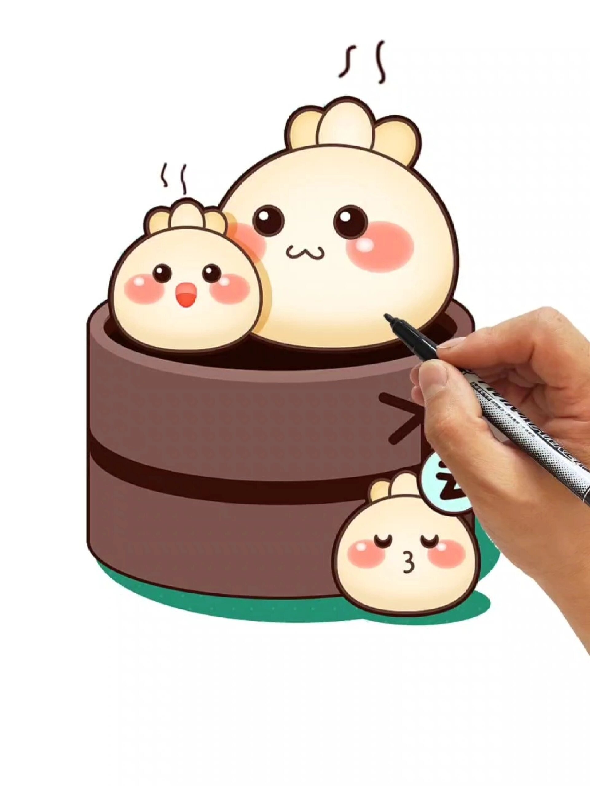 教你画包子简笔画