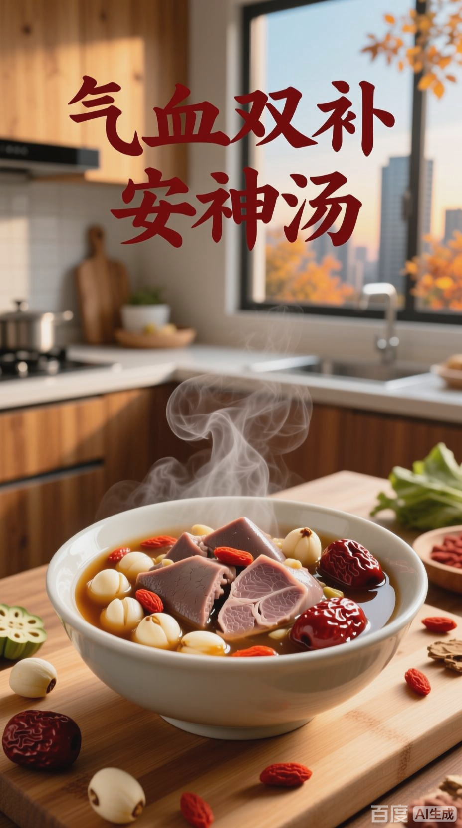 猪心炖莲子红枣枸杞,滋补养生佳品