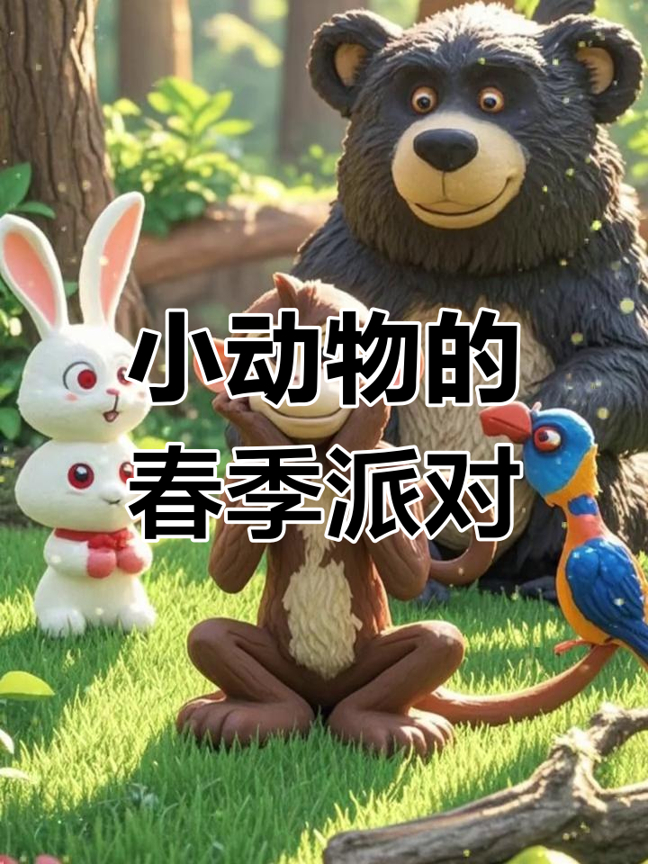 森林里的秘密派对,小动物们欢乐庆祝春天