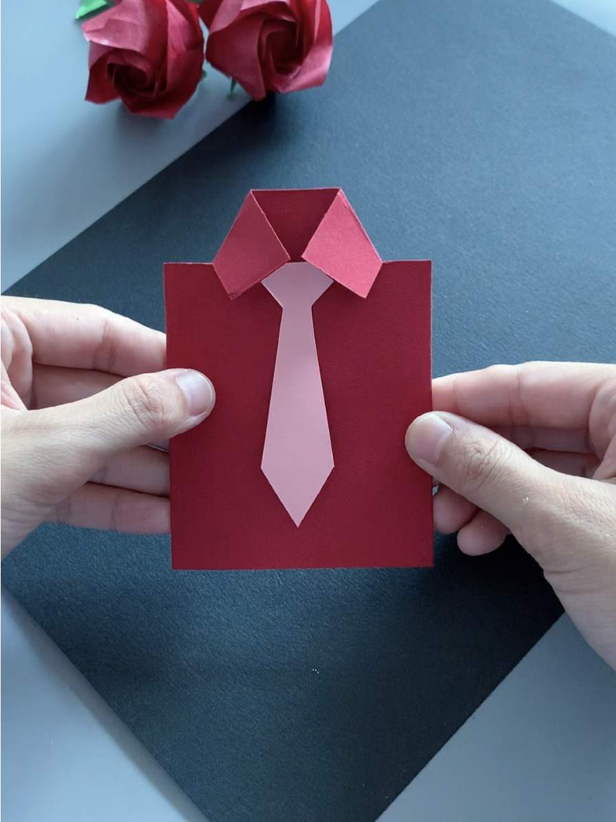 父亲节给老爸做超简单的小贺卡,里面写满了