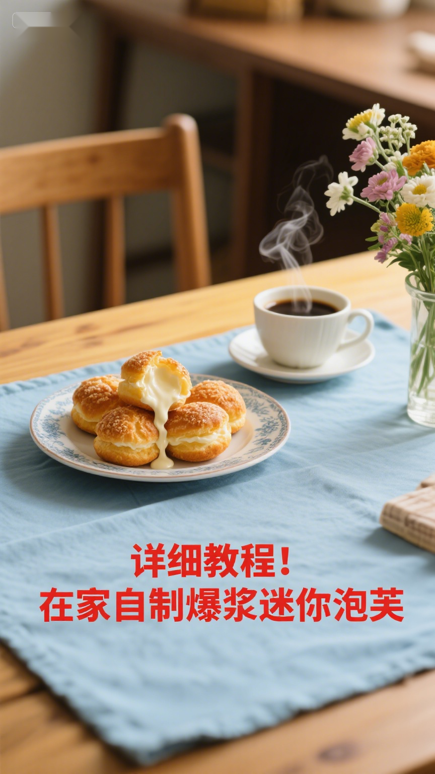 详细教程!在家自制爆浆迷你泡芙