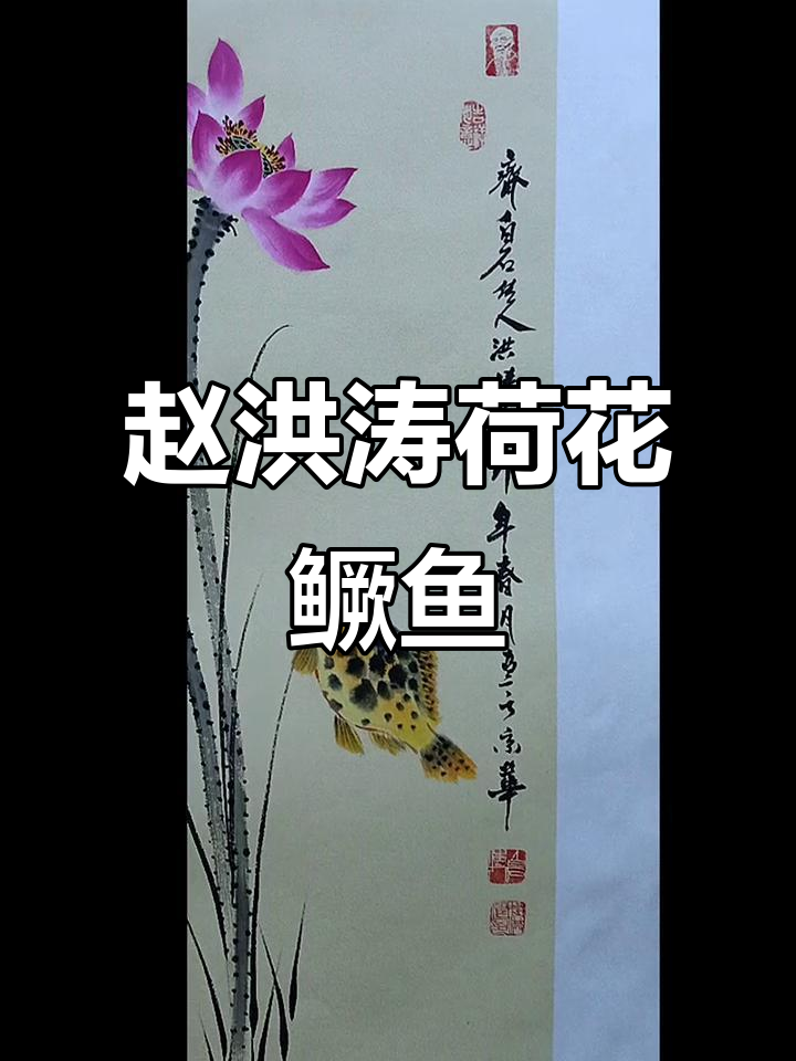 齐白石传人赵洪涛创作荷花鳜鱼图,国画艺术再现经典