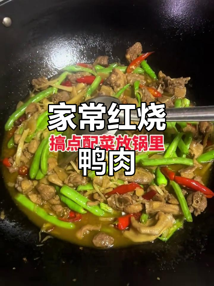 红烧鸭子配四季豆，家常下饭美味来袭