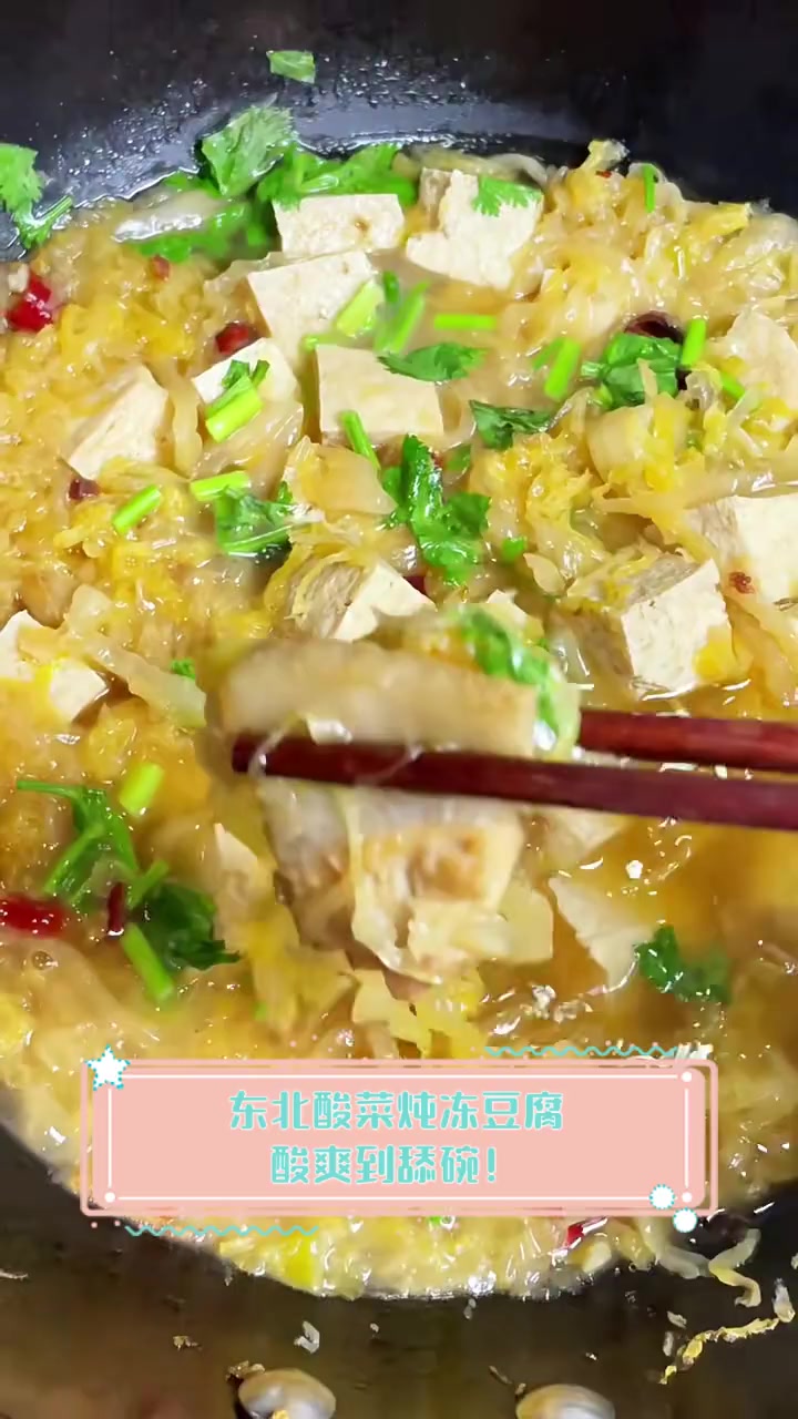 东北酸菜炖冻豆腐,酸爽到舔碗!