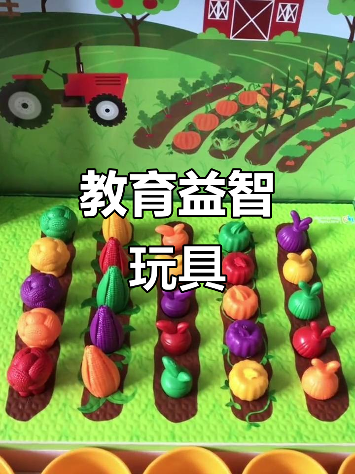 木质玩具，帮助孩子认识水果蔬菜颜色与数学启蒙