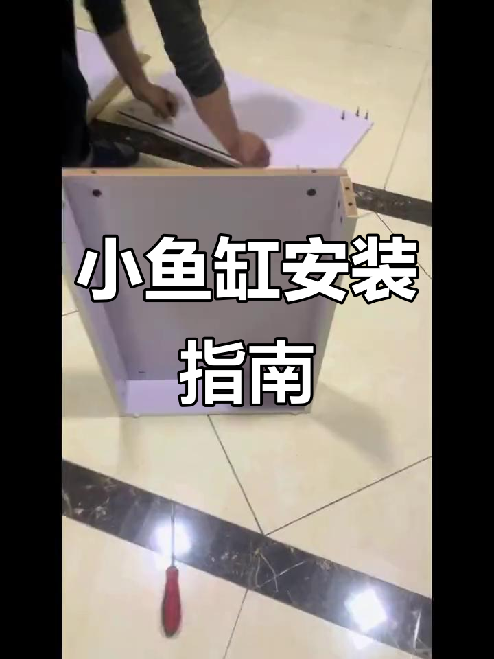 客厅小鱼缸底柜安装，玻璃架子与水草生态鱼缸教程