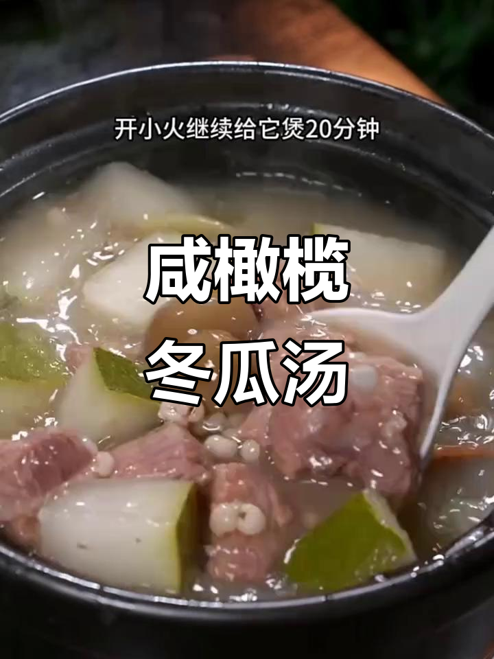 咸橄榄冬瓜汤，清热解暑又美味