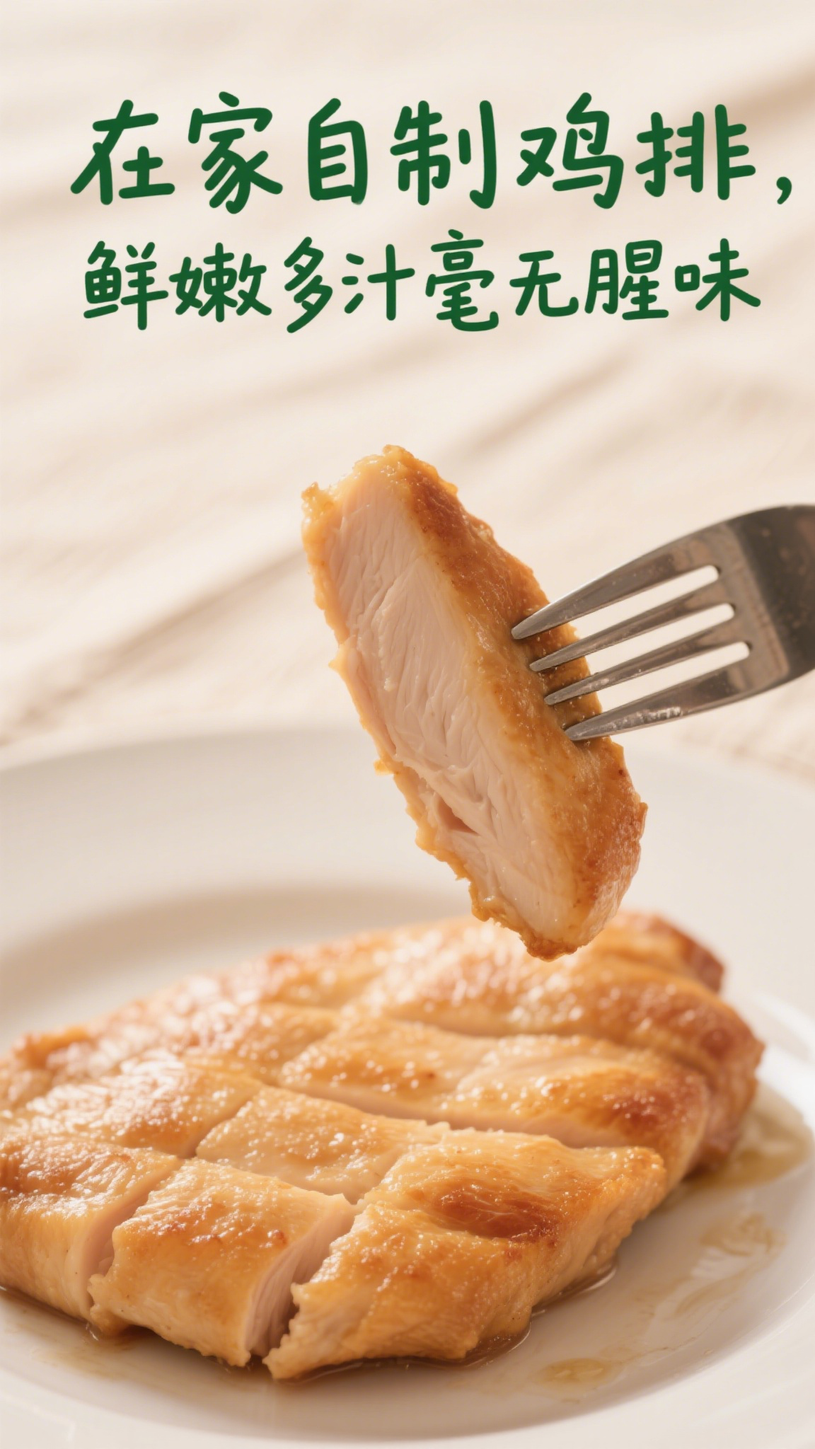 在家自制鸡排,鲜嫩多汁毫无腥味