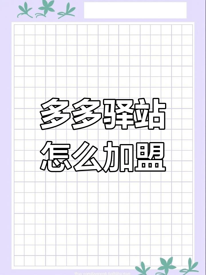 多多驿站加盟开启,首批机会抢先
