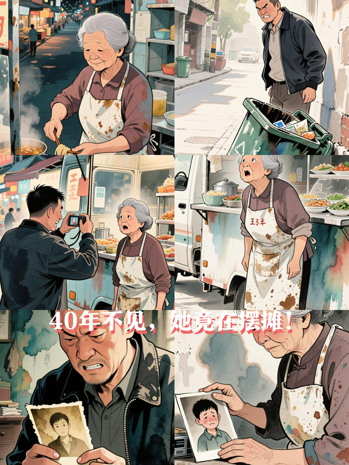 儿子怒寻抛弃自己的母亲40年，发现她在街头卖凉面
