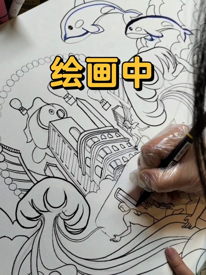 定制一等奖原创绘画作品代画国画版画科幻画
