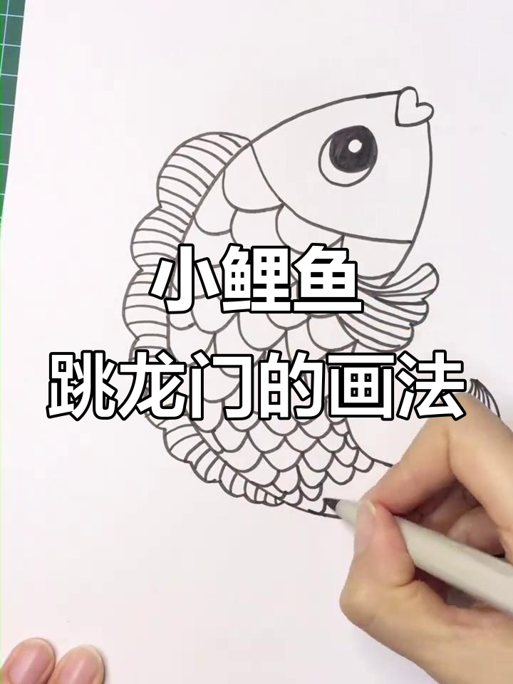 鲤鱼跃龙门简笔画教程，轻松学会小鲤鱼的跳跃技巧