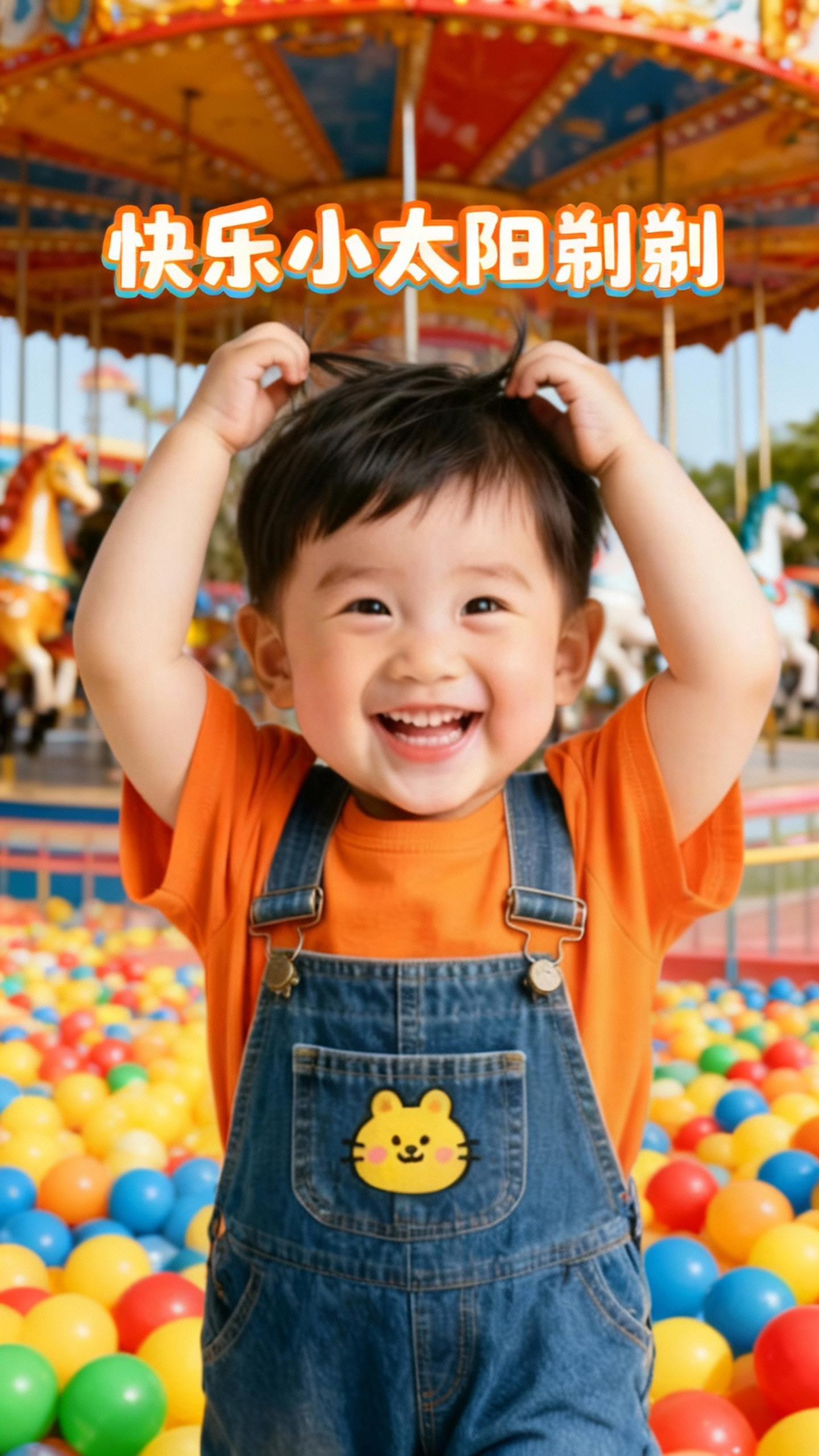 可爱小孩的欢乐瞬间