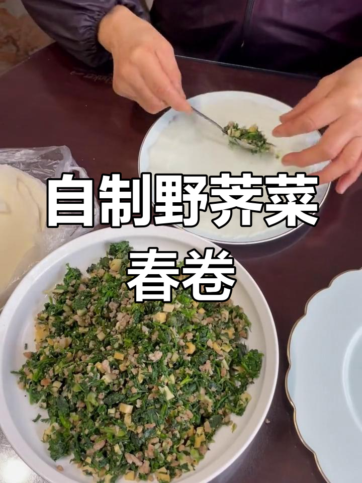 野生荠菜春卷,自己动手做