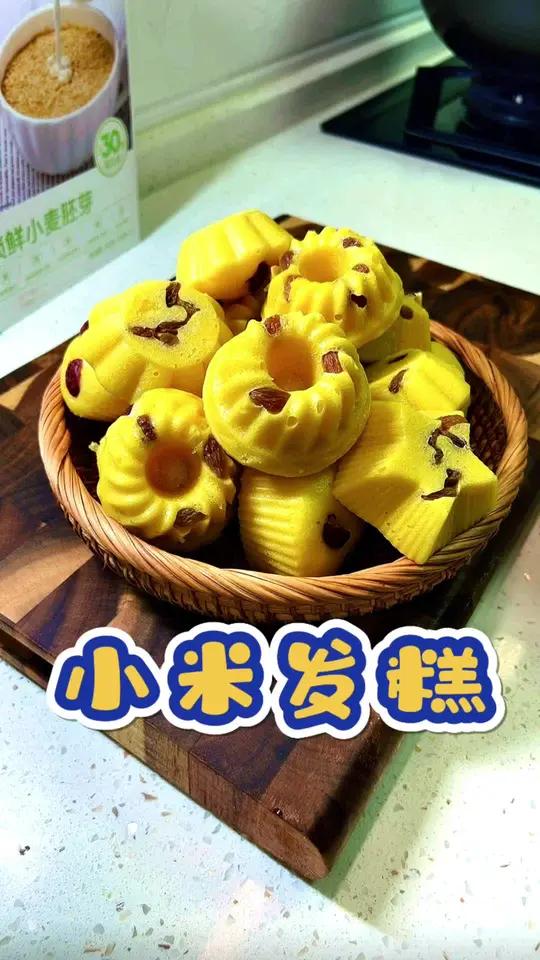 全程手不沾面好看又好吃的小米发糕形状各异,蓬松暄软营养好吃,做法也特别简单