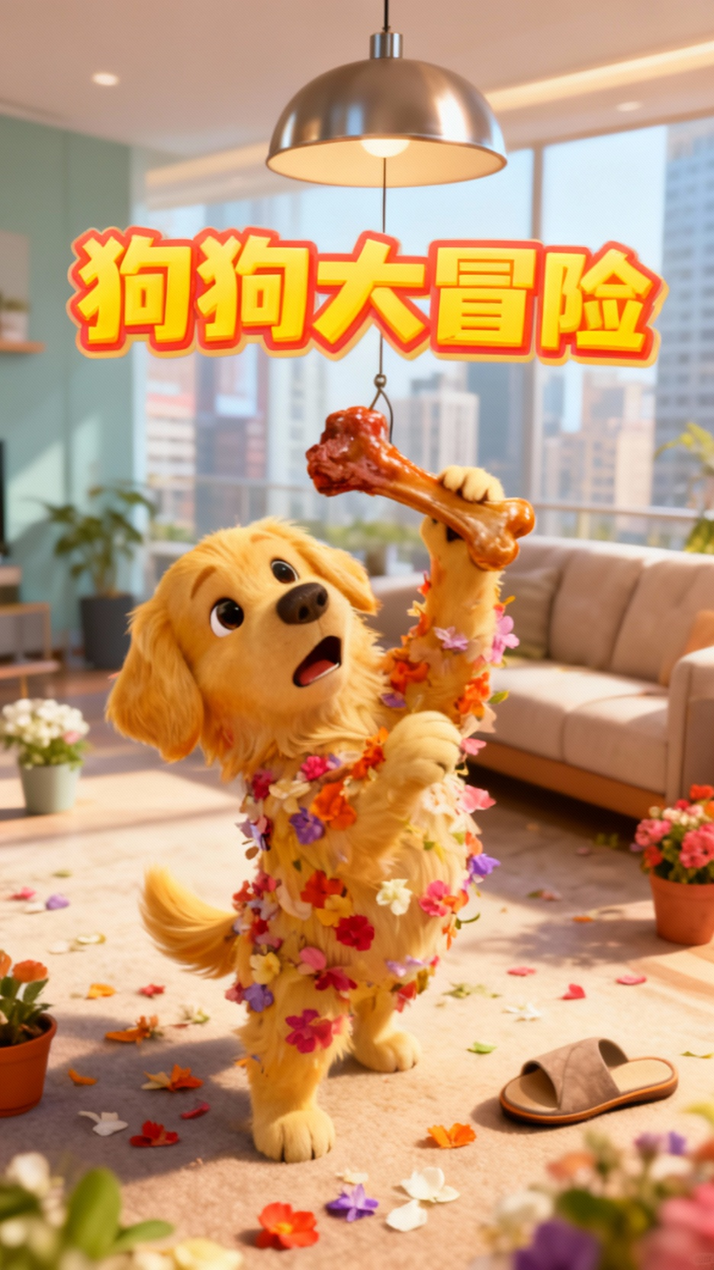 卡通金毛狗的欢乐日常