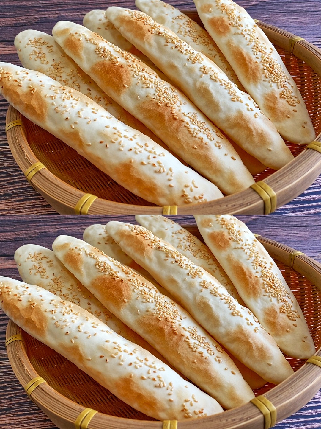 只需面粉加白糖,就可以做出酥脆的空心烧饼