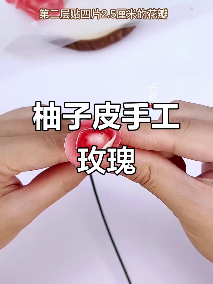 用柚子皮做玫瑰花,简单又美丽的手工DIY