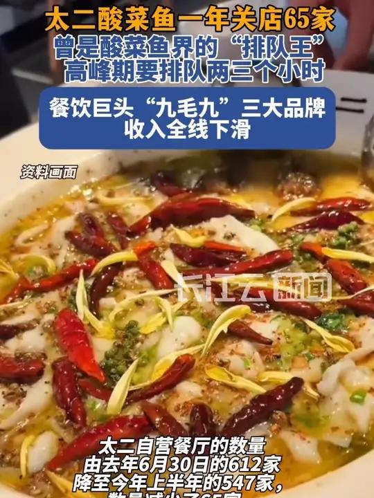 “排队王”太二酸菜鱼一年关店65家!