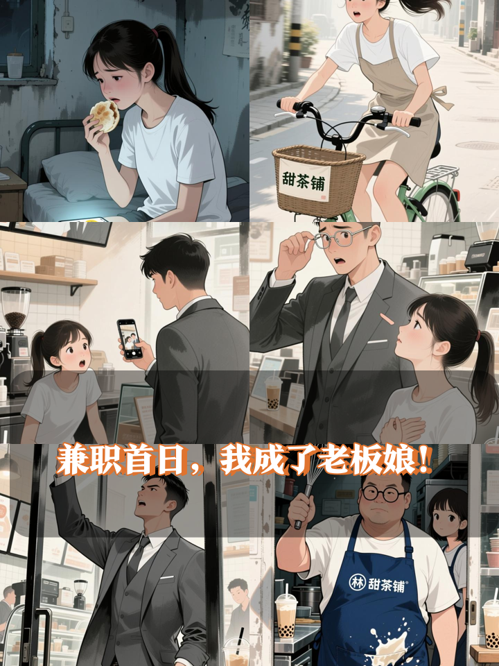 兼职首日被误认老板,她意外成了奶茶店主!