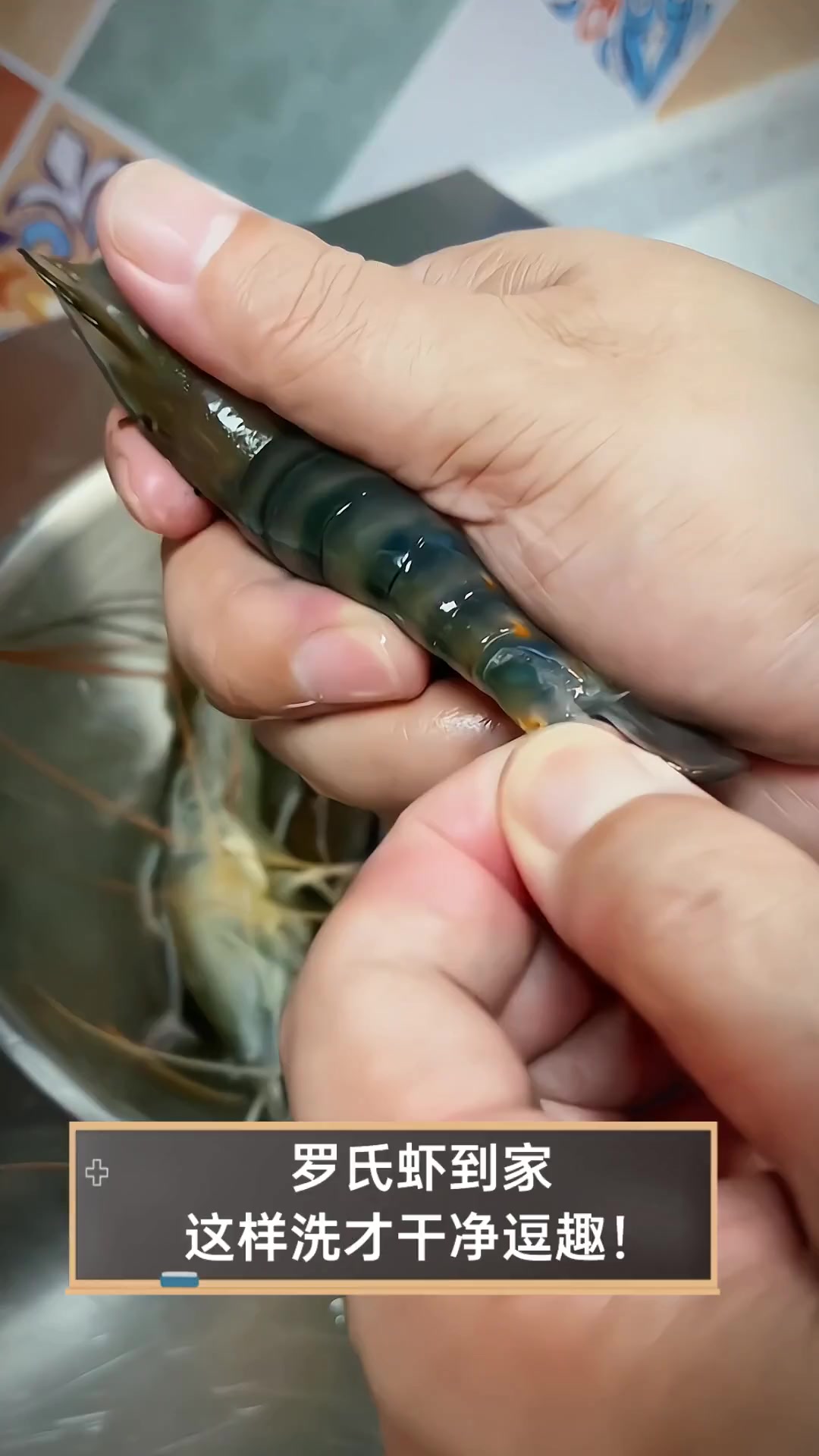 罗氏虾到家,这样洗才干净逗趣!