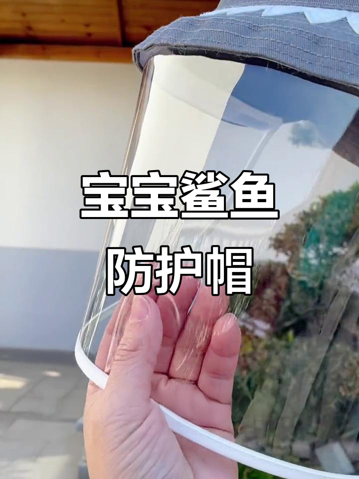 鲨鱼造型防飞沫帽,透明面罩可拆卸,宝宝戴上超酷!
