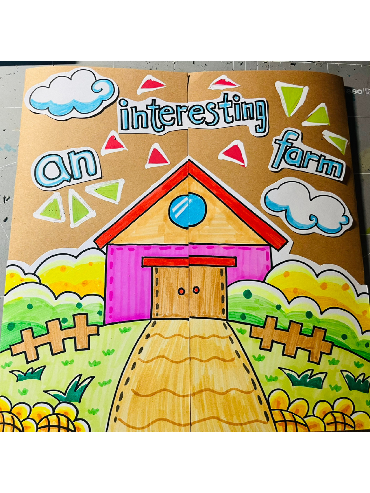 英语翻翻书(农场)制作