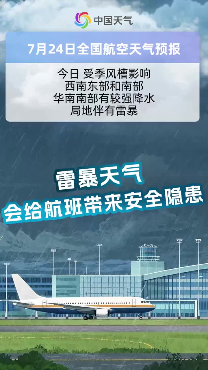 「视频」7月24日全国航空天气预报模板
