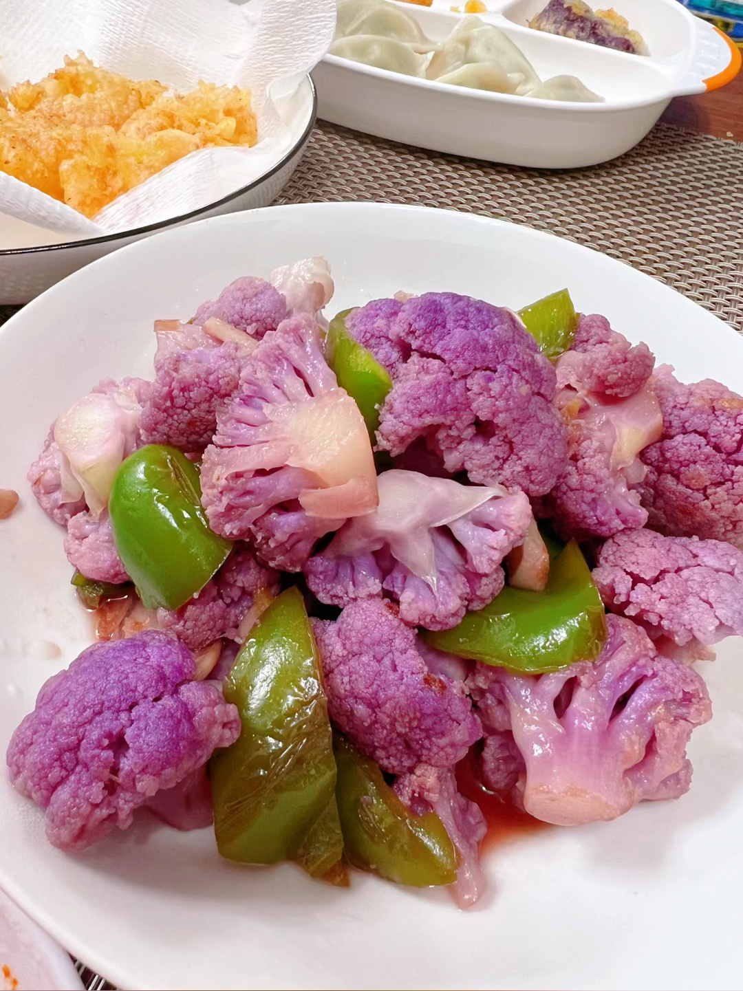 家常小炒,紫色菜花