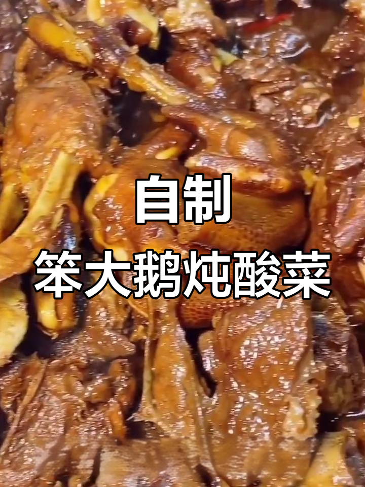 农家笨大鹅炖酸菜，东北家常美味做法