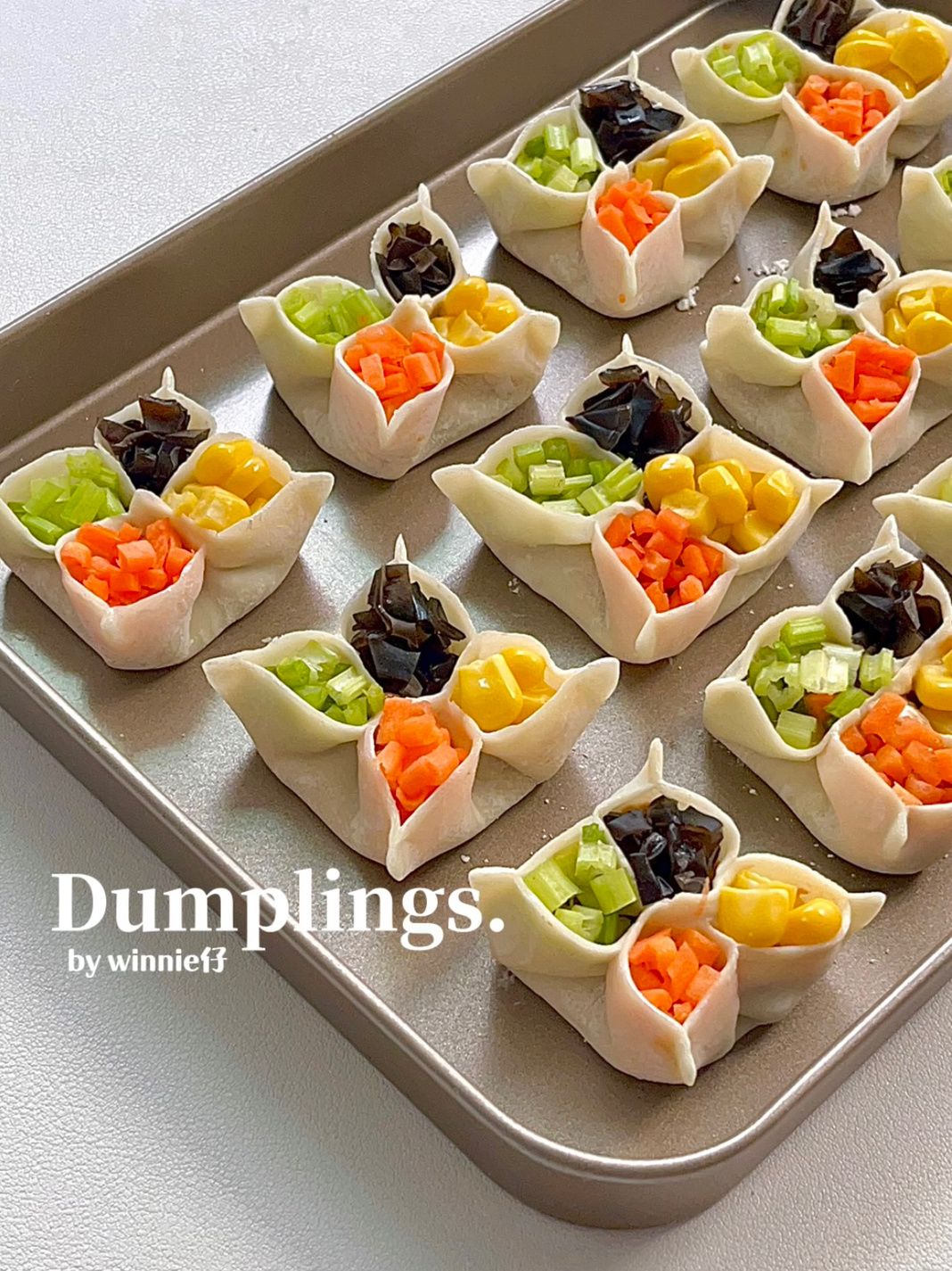 新春饺子花样|寓意福禄寿禧四喜蒸饺