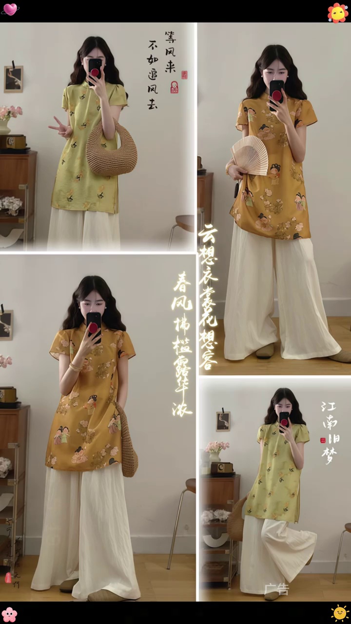 大码姐妹新中式套装显瘦天花板!盘扣改良旗袍上衣自带东方韵味,面料软糯透气超亲肤搭配垂感满分